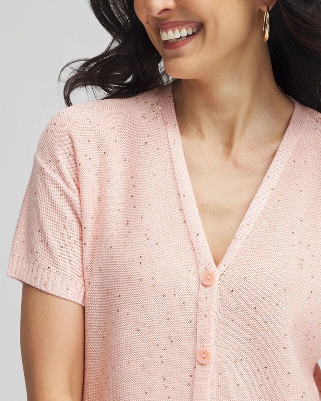 Sequin Short-Sleeved Cardigan - image 4